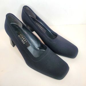 Stuart Weitzman Black Square Toe Block Heel Pumps Shoes Womens Size 5.5~Spain‎
